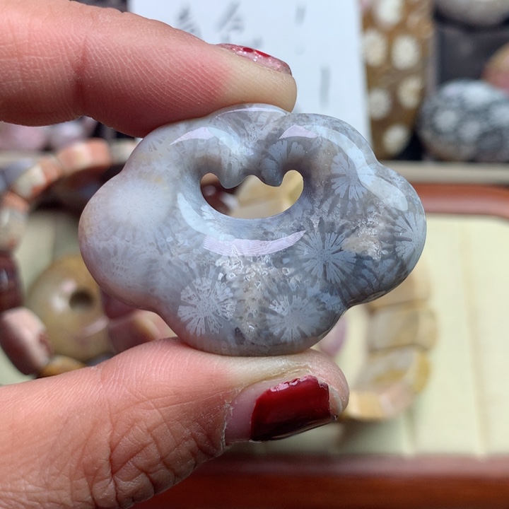 硅化珊瑚（珊瑚玉）颈饰未镶嵌