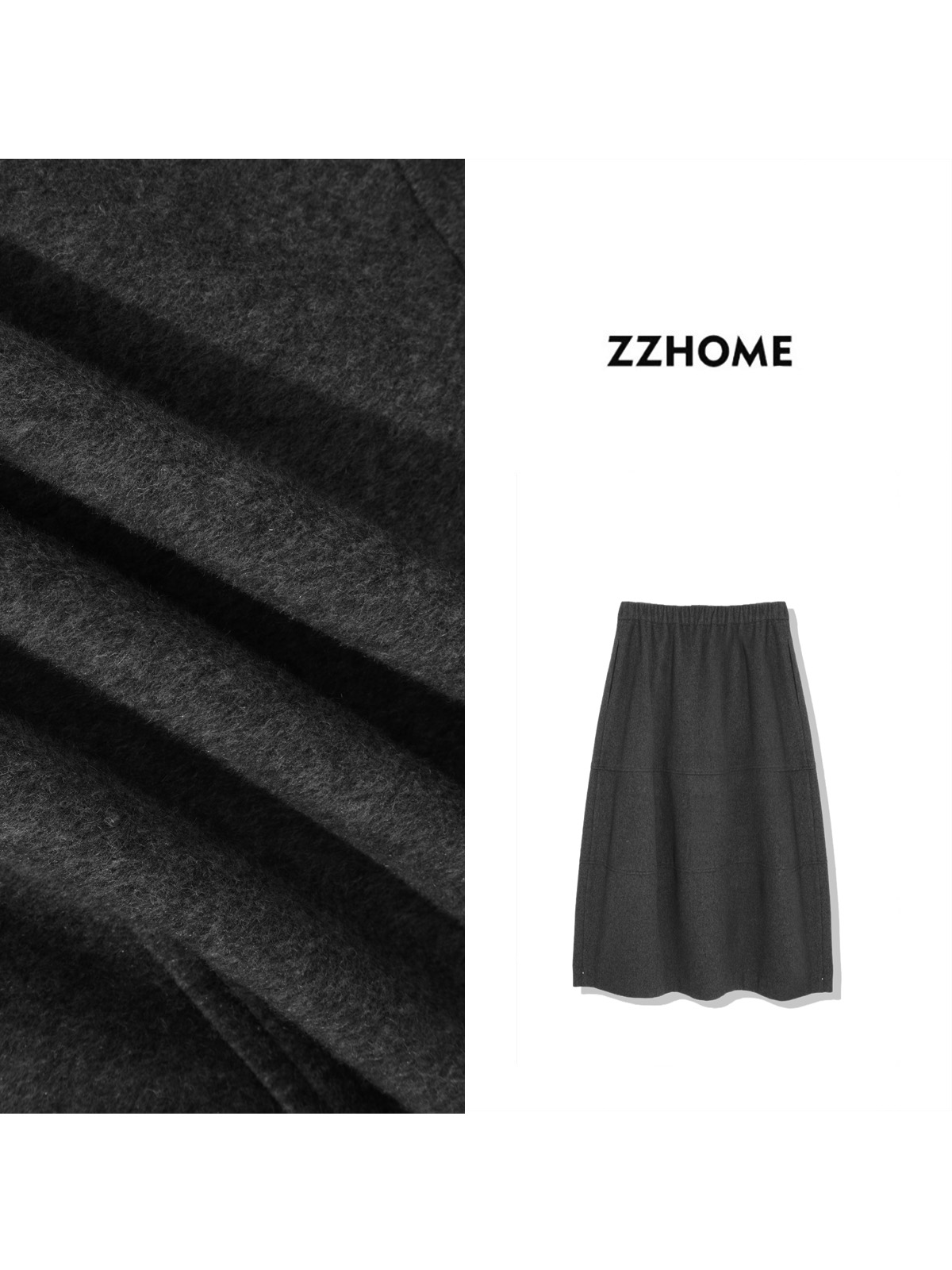 ZOZO HOME ｜返璞时髦微肌理量感精仿羊毛蛋糕裙q171425p