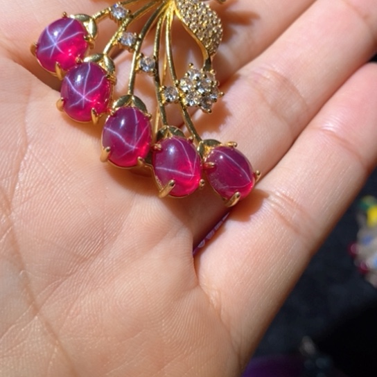 红宝石戒指银S925镶嵌