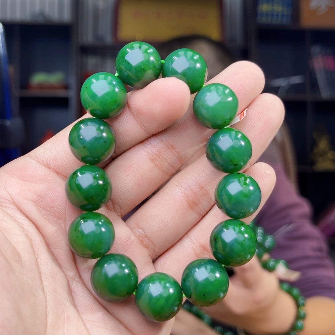 和田玉未镶嵌手串天然和田玉俄罗斯乌兰海碧玉料卡16