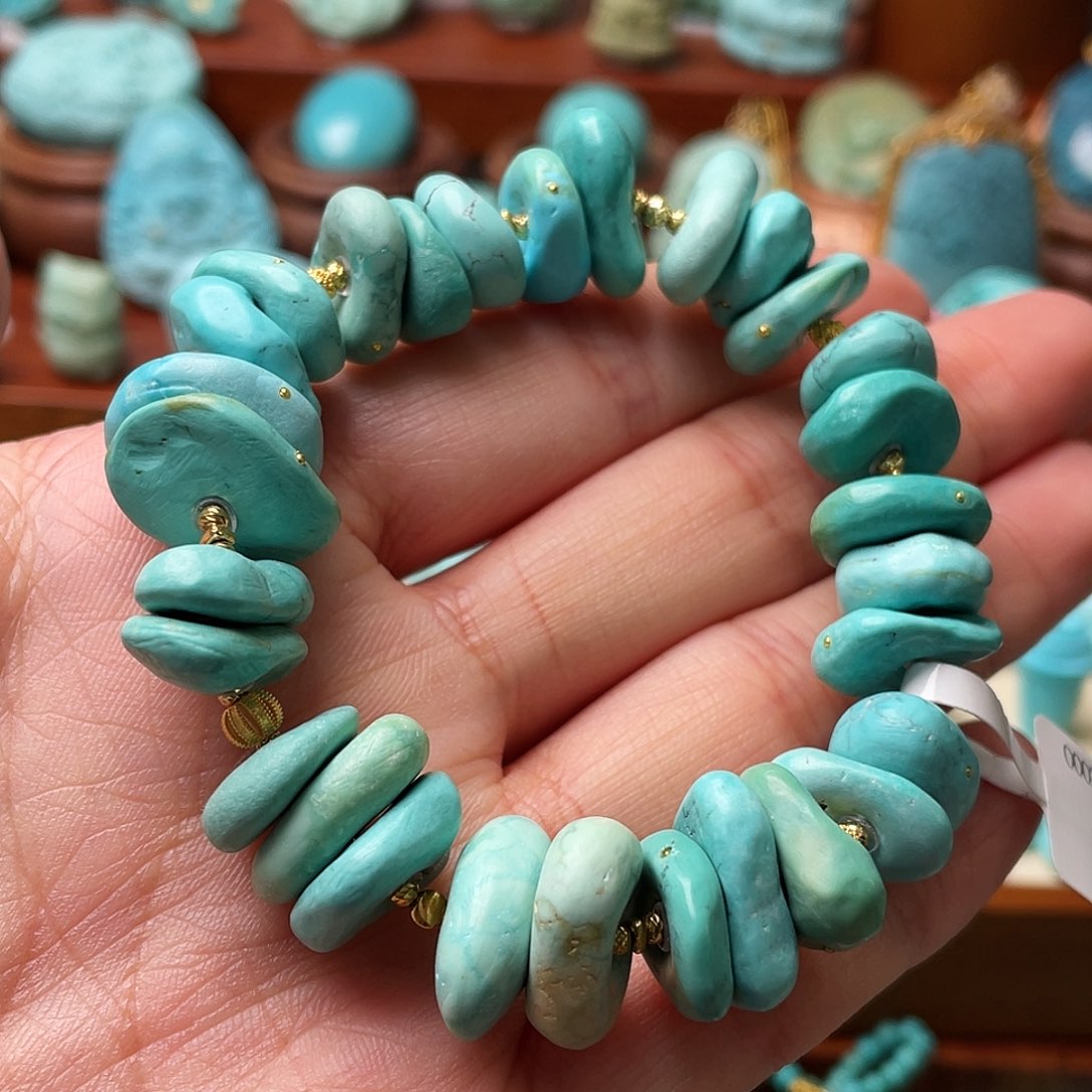 绿松石珠宝奇石18K金镶嵌