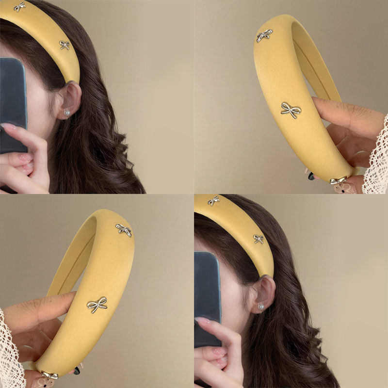 文艺诗篇!黄色法式复古蝴蝶结!发箍高级感气质女款压发头箍百搭女