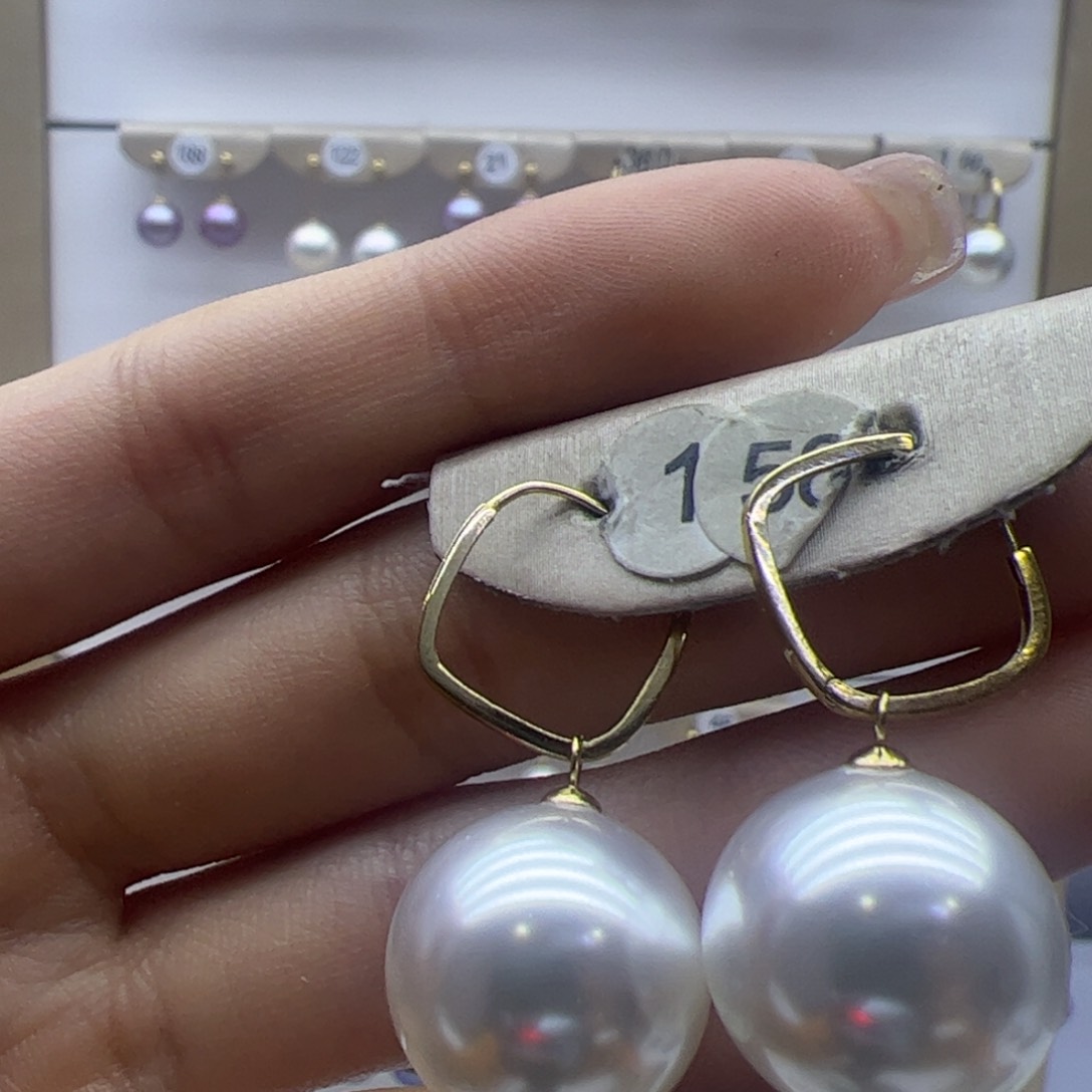 淡水珍珠耳饰18K金镶嵌