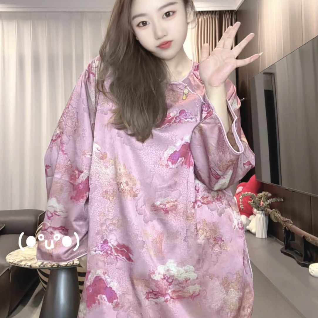 「625129」新中式国风提花彩色衫提花东方设计感宽松气质显瘦