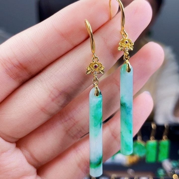 翡翠未镶嵌耳饰饰品