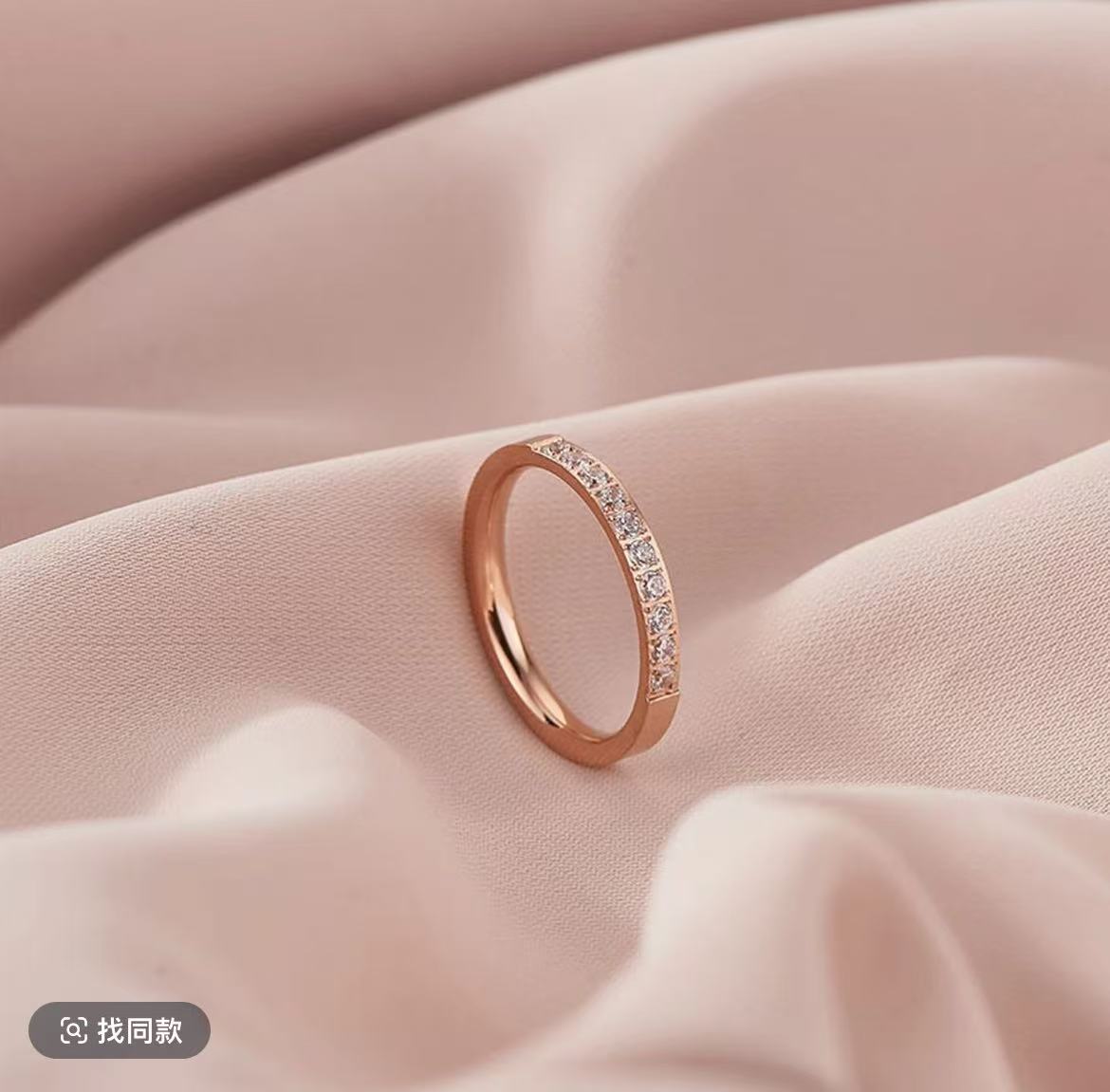 玫瑰半圈排戒 轻奢