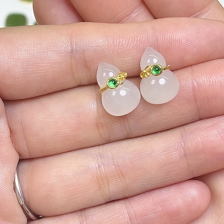 L***南红玛瑙银S925镶嵌耳饰