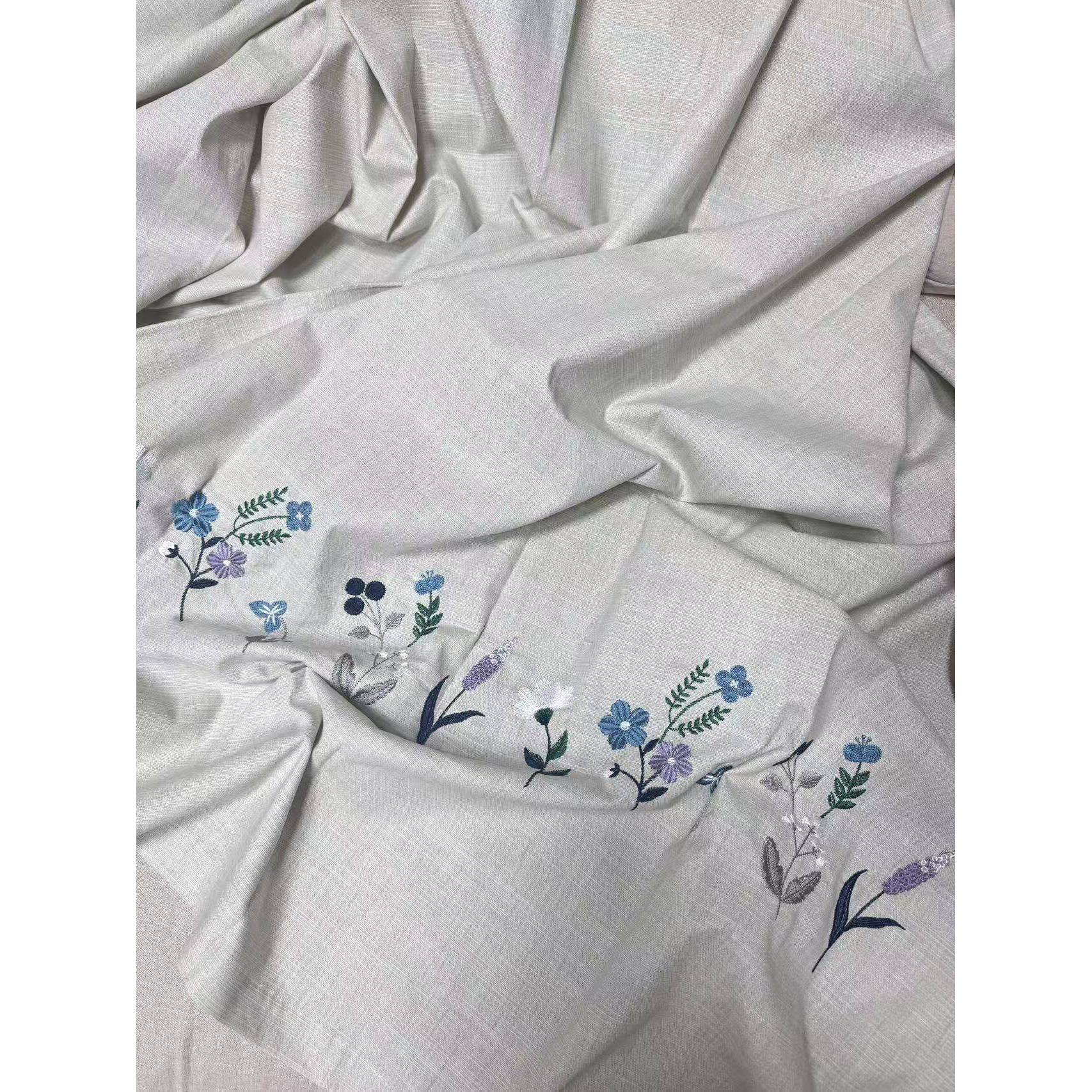 《贵妃绣》汉麻雨露麻5支重工刺绣高货大床单