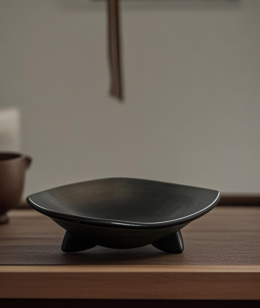 黑色经典陶瓷盆，水培专用盆，桌面禅意盆