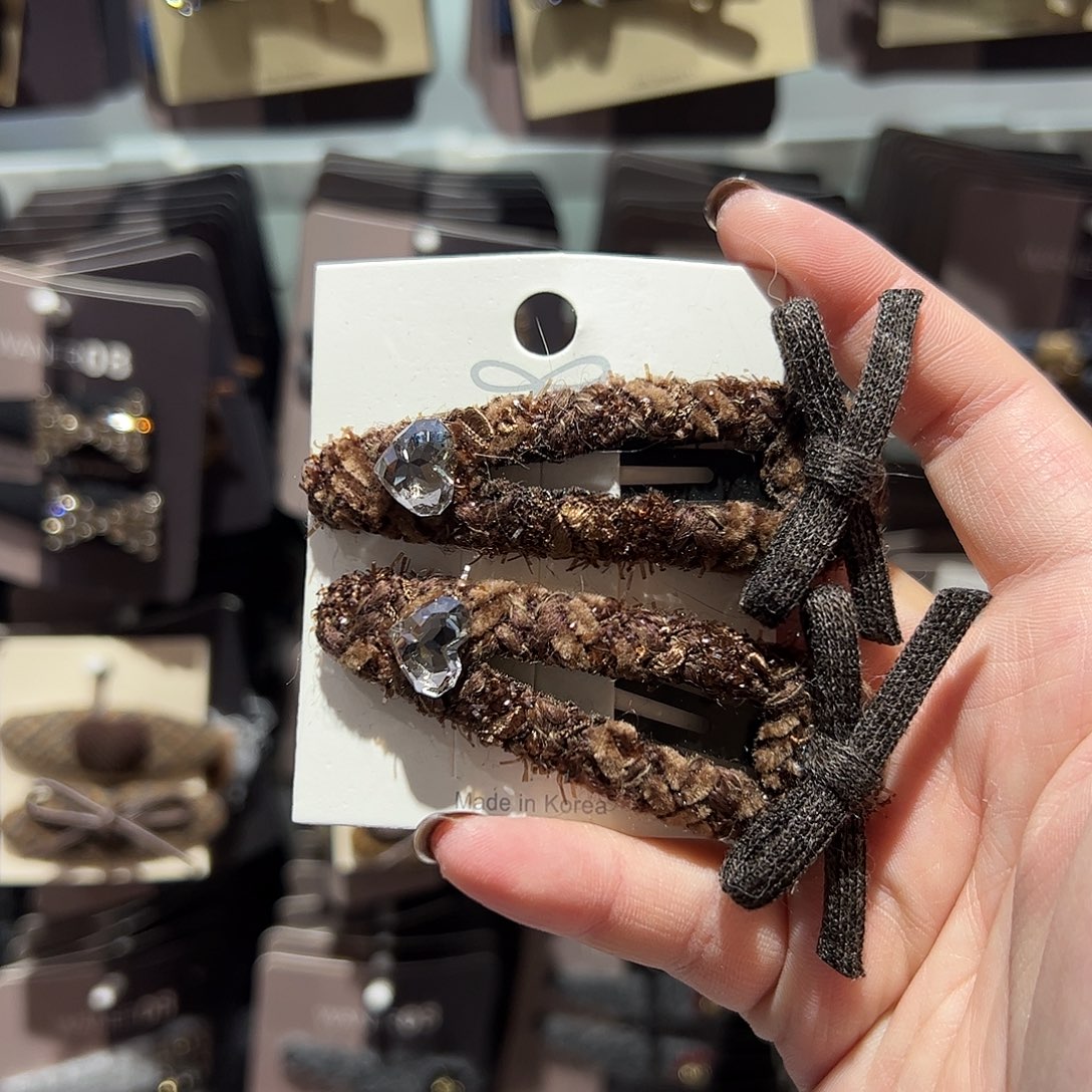 布艺非金属小香风蝴蝶结拜拜夹