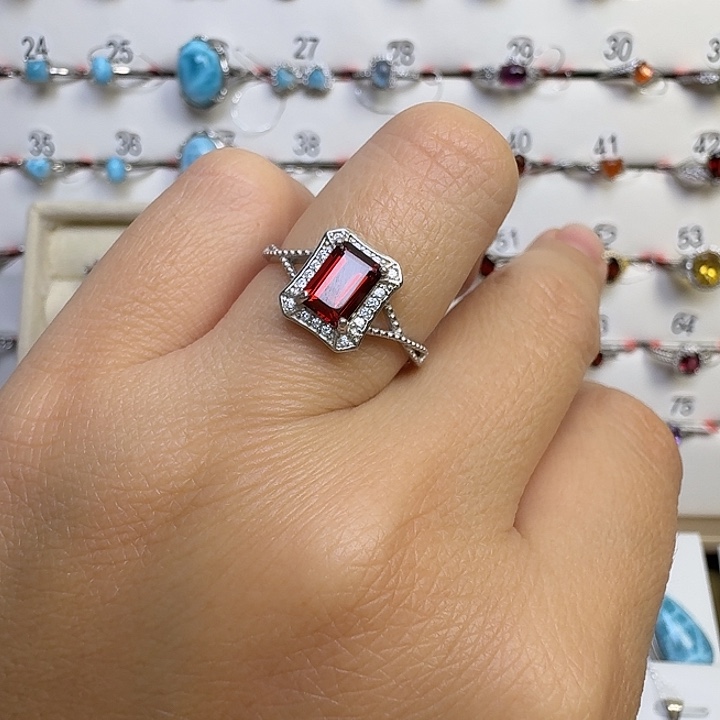 戒指水晶银S925镶嵌