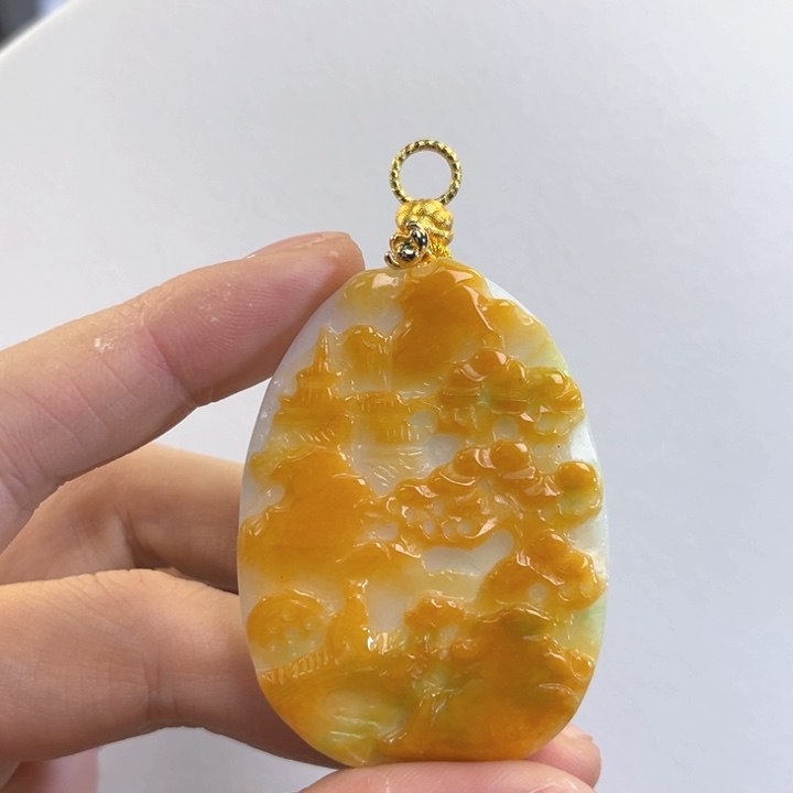 翡翠吊坠(赠链)未镶嵌代编织