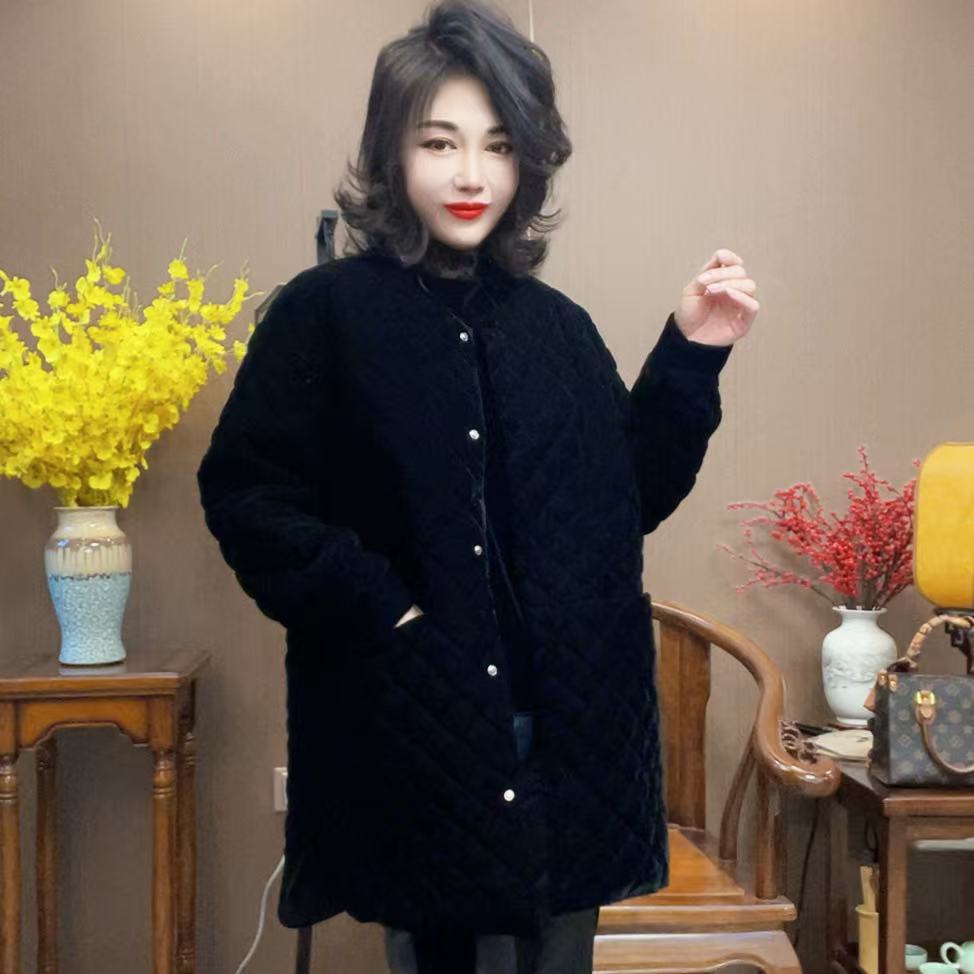 【峰姐优品】8088【QJ】爆款长款丝绒棉服