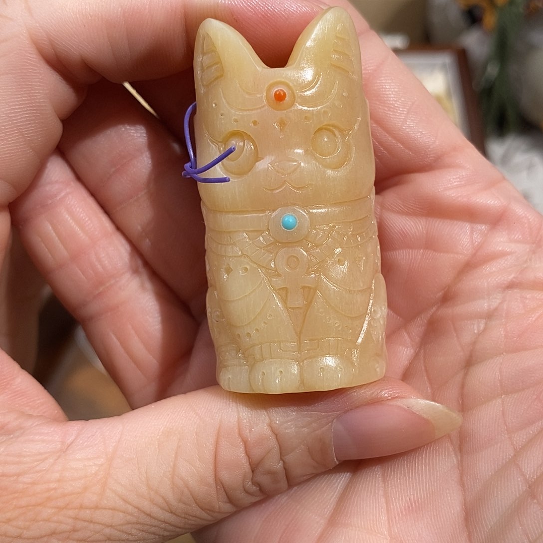 鹿骨把件40猫神骨笛