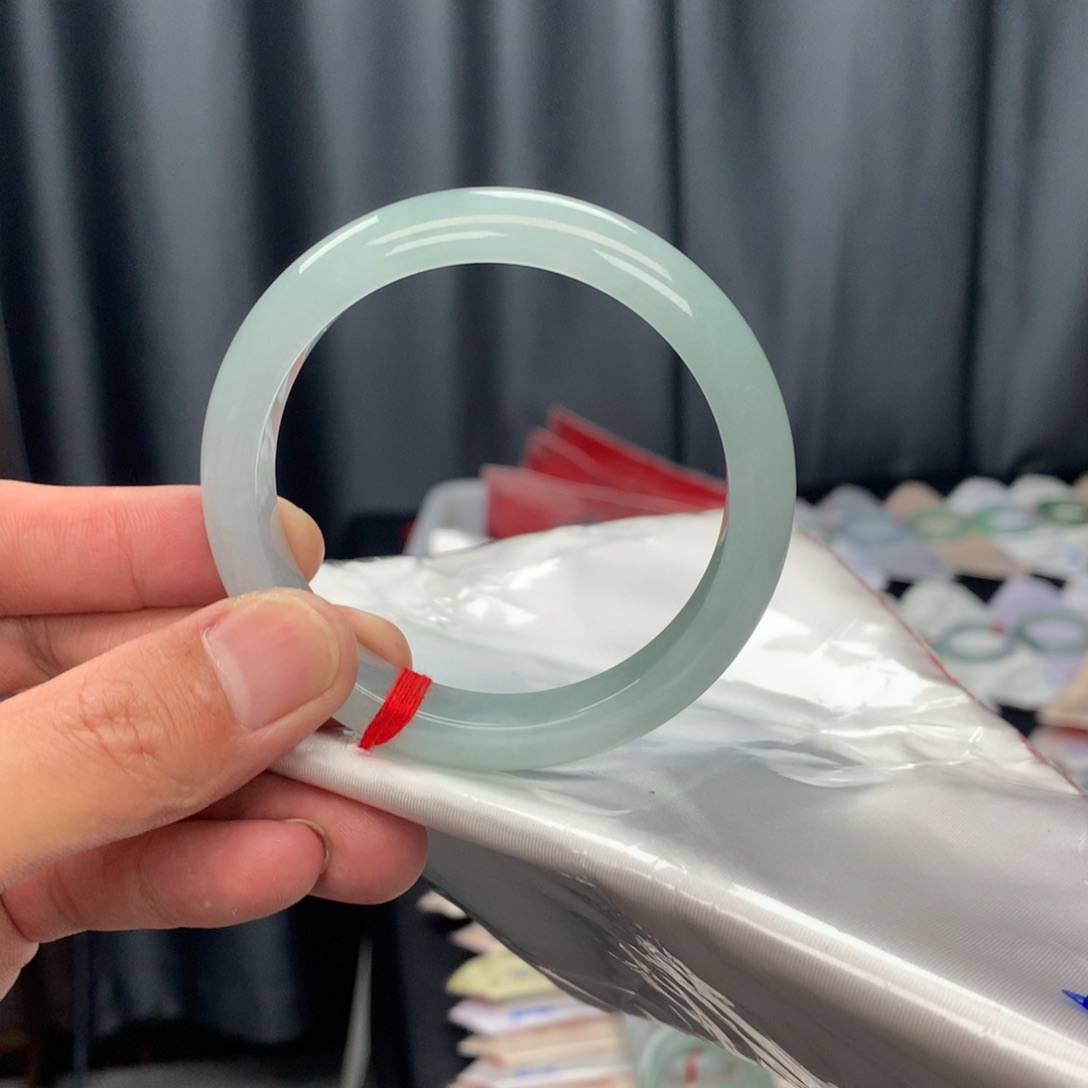 翡翠手镯未镶嵌纯天然缅甸A货翡翠手镯55-57