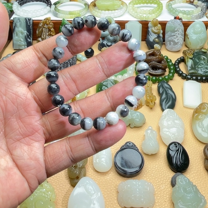 和田玉手链未镶嵌定制款