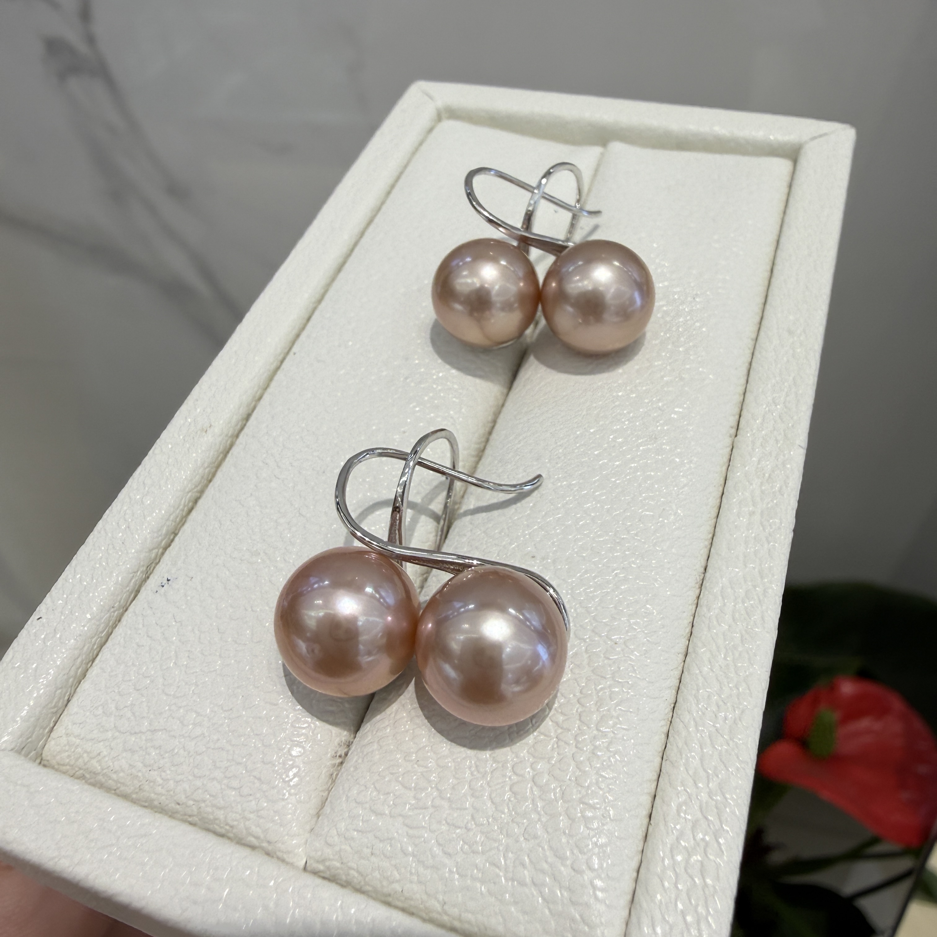 【钱元元珍珠】【金粉世家】925银 高跟鞋珍珠耳钩10-11mm 多样性发一