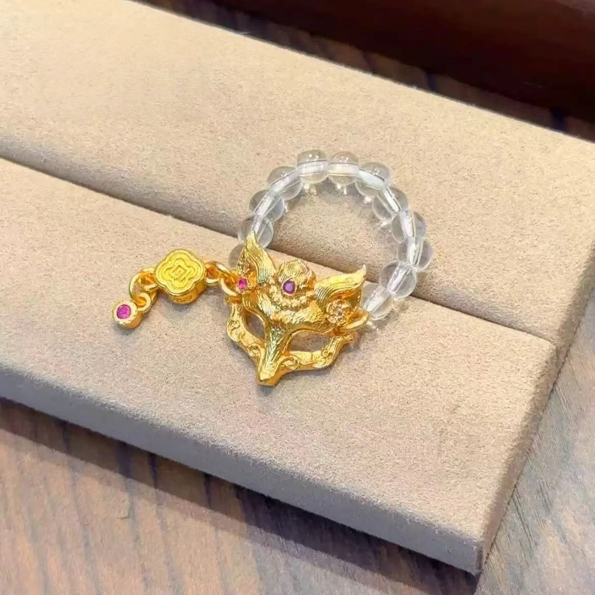 铜合金项链  HEMEI/赫美轻奢精工假面狐狸复古宫廷项链戒指