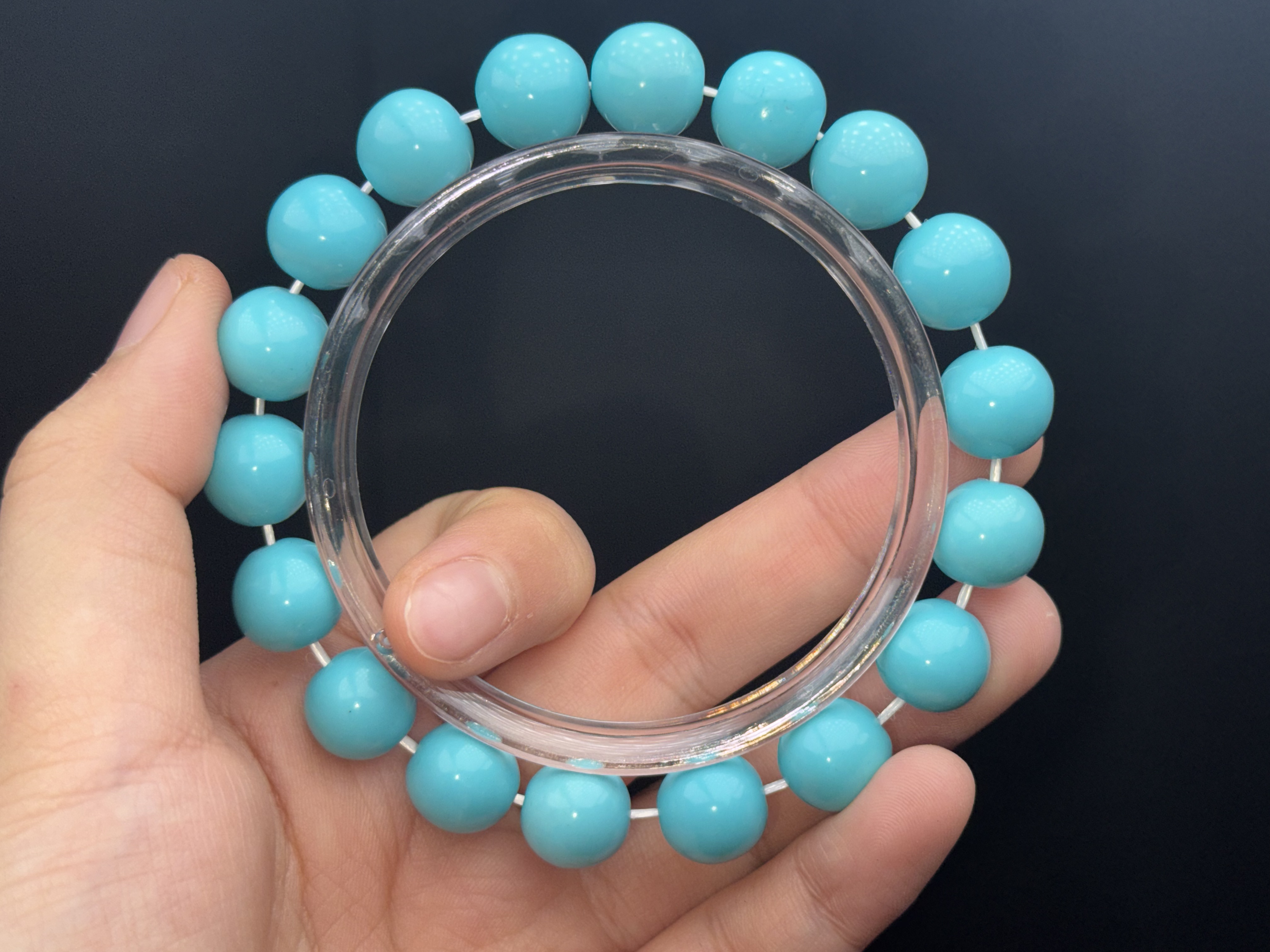 316 天空 蓝11mm圆珠手串