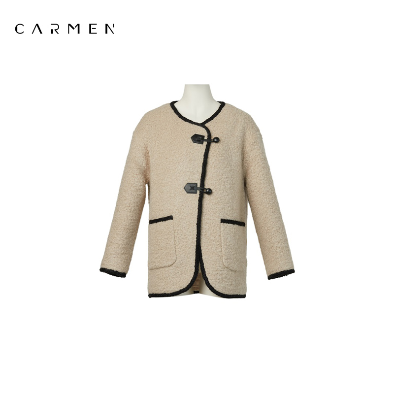 【臻臻专属】Carmen卡蔓撞色边双面呢短外套ZW2COC815