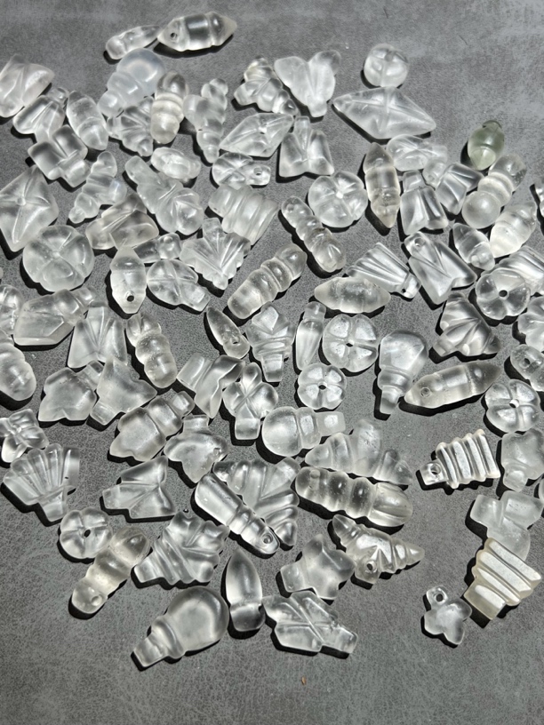 西亚白水晶雕刻小卡子水晶小配饰(随发一个）手工珠珠复古精致