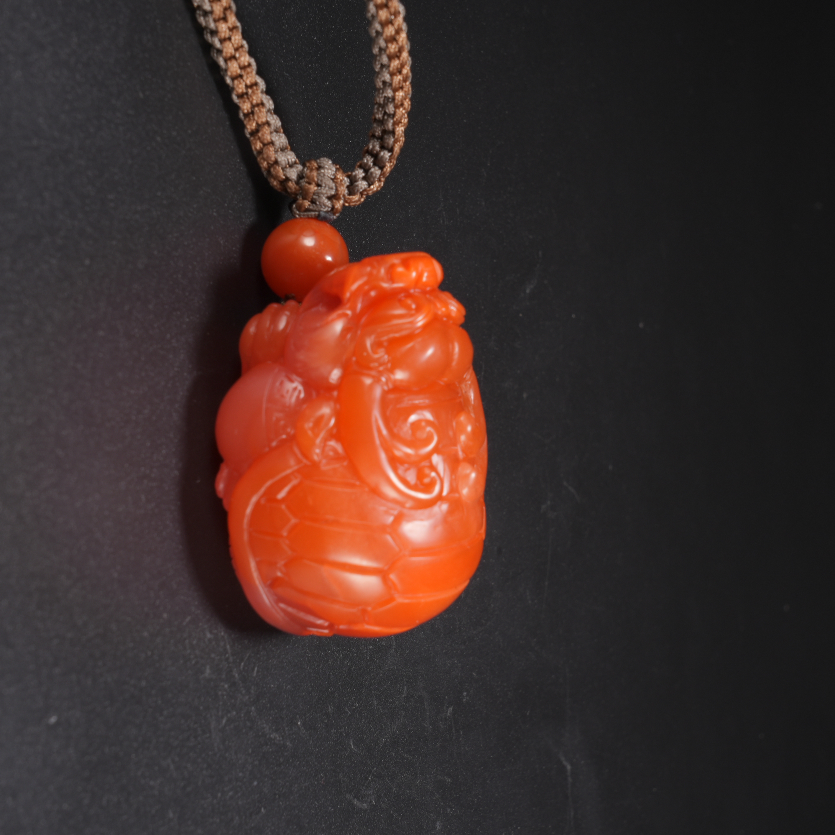 lot24川料南红龙龟把件