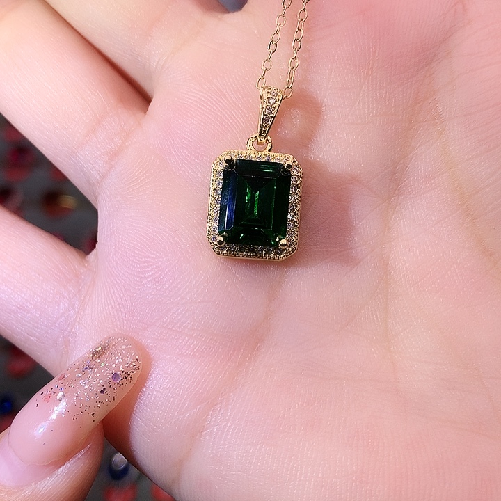 透辉石吊坠银S925镶嵌