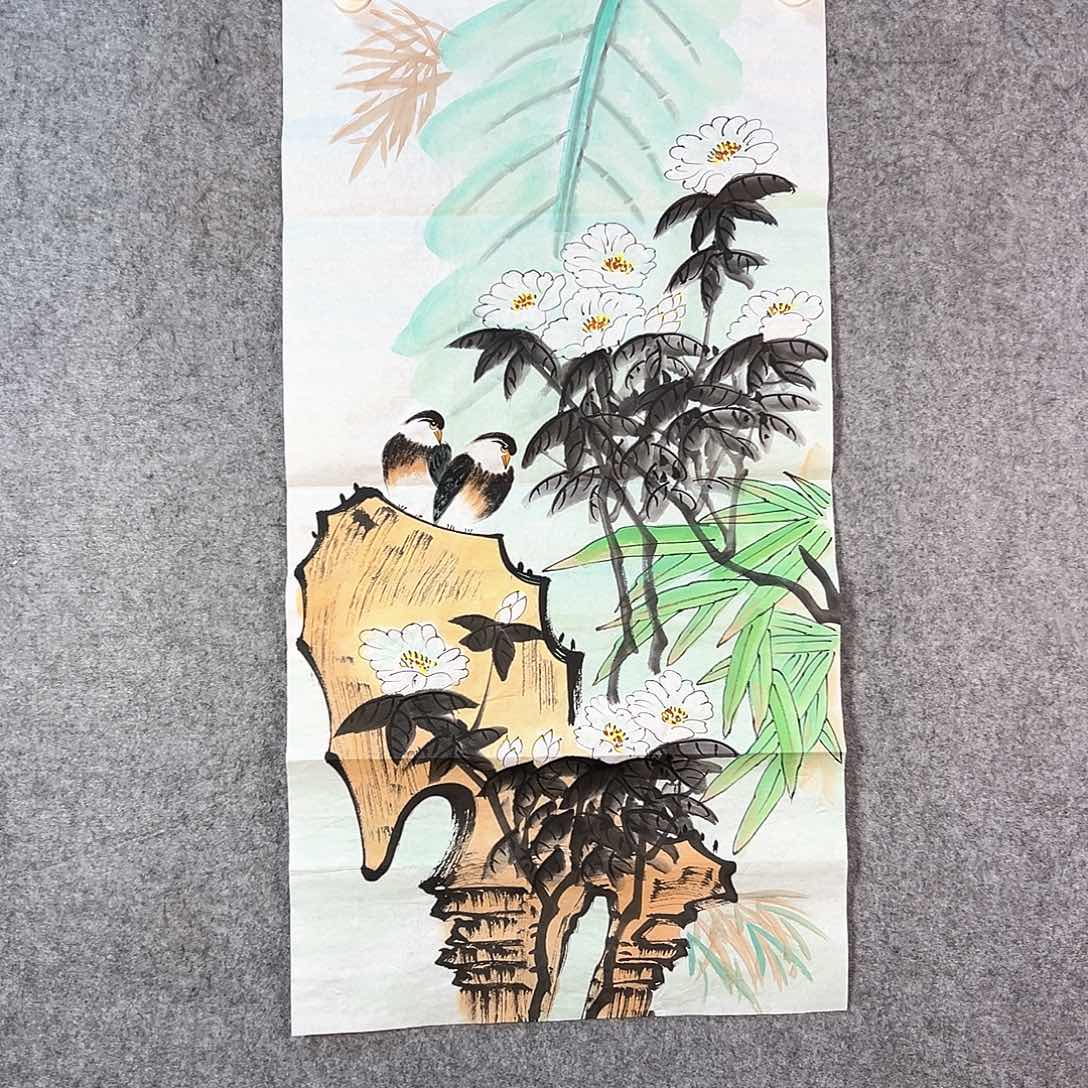 国画427 山水黔城市中心的一栋