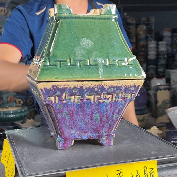 一风堂石湾花盆 内16*11磕碰釉裂