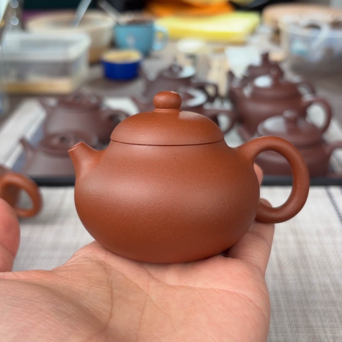 茶壶紫砂半手工红皮龙文旦壶110cc