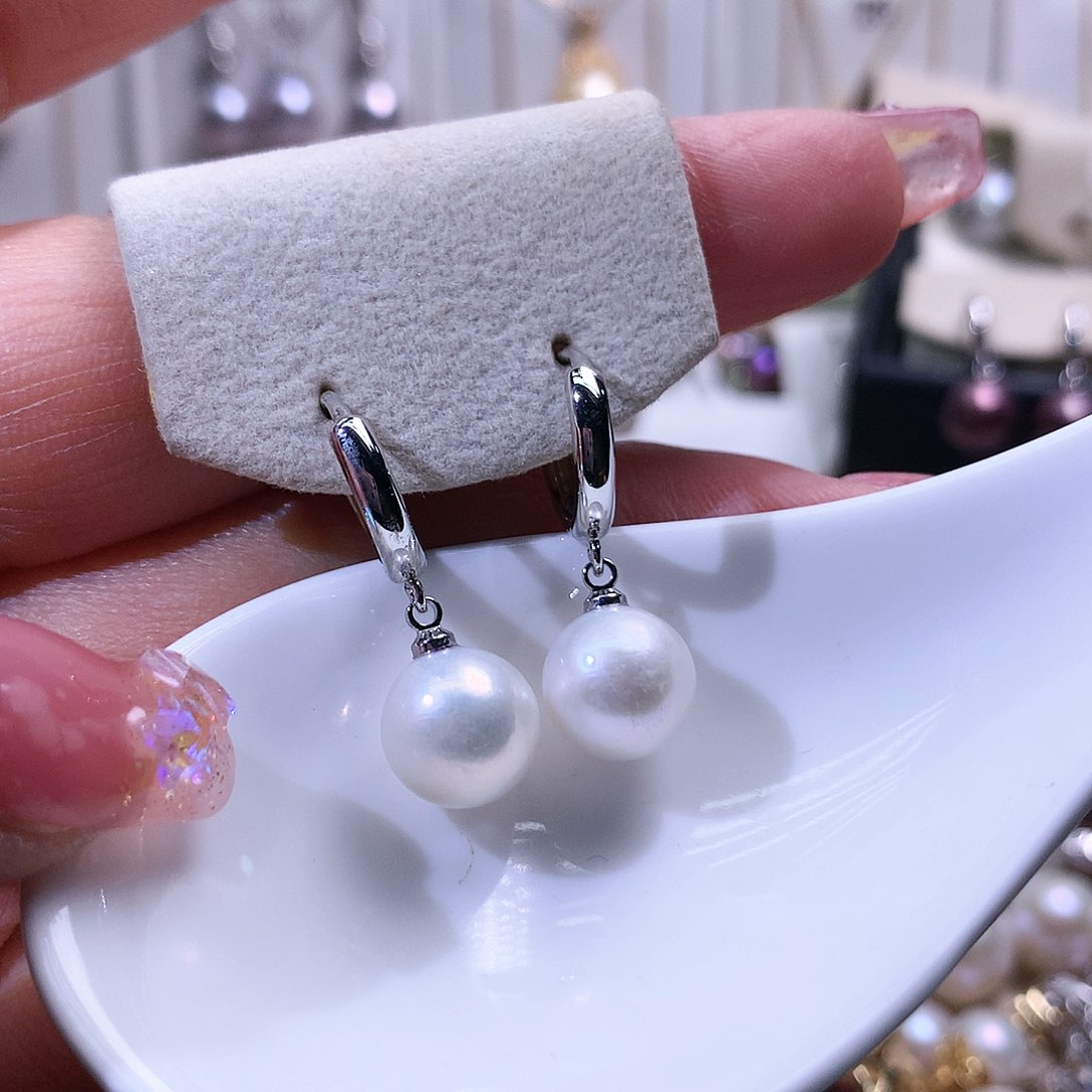 淡水珍珠耳饰合金