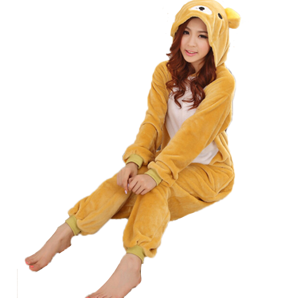 冬季连帽长袖保暖睡衣家居服套装秋冬套装卡通居家亲子情侣连体