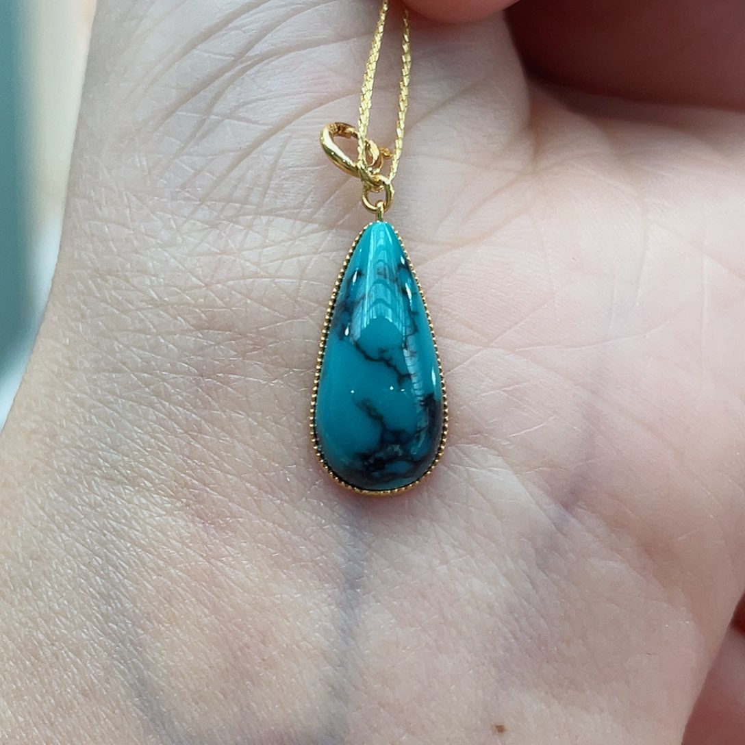 绿松石颈饰18K金镶嵌