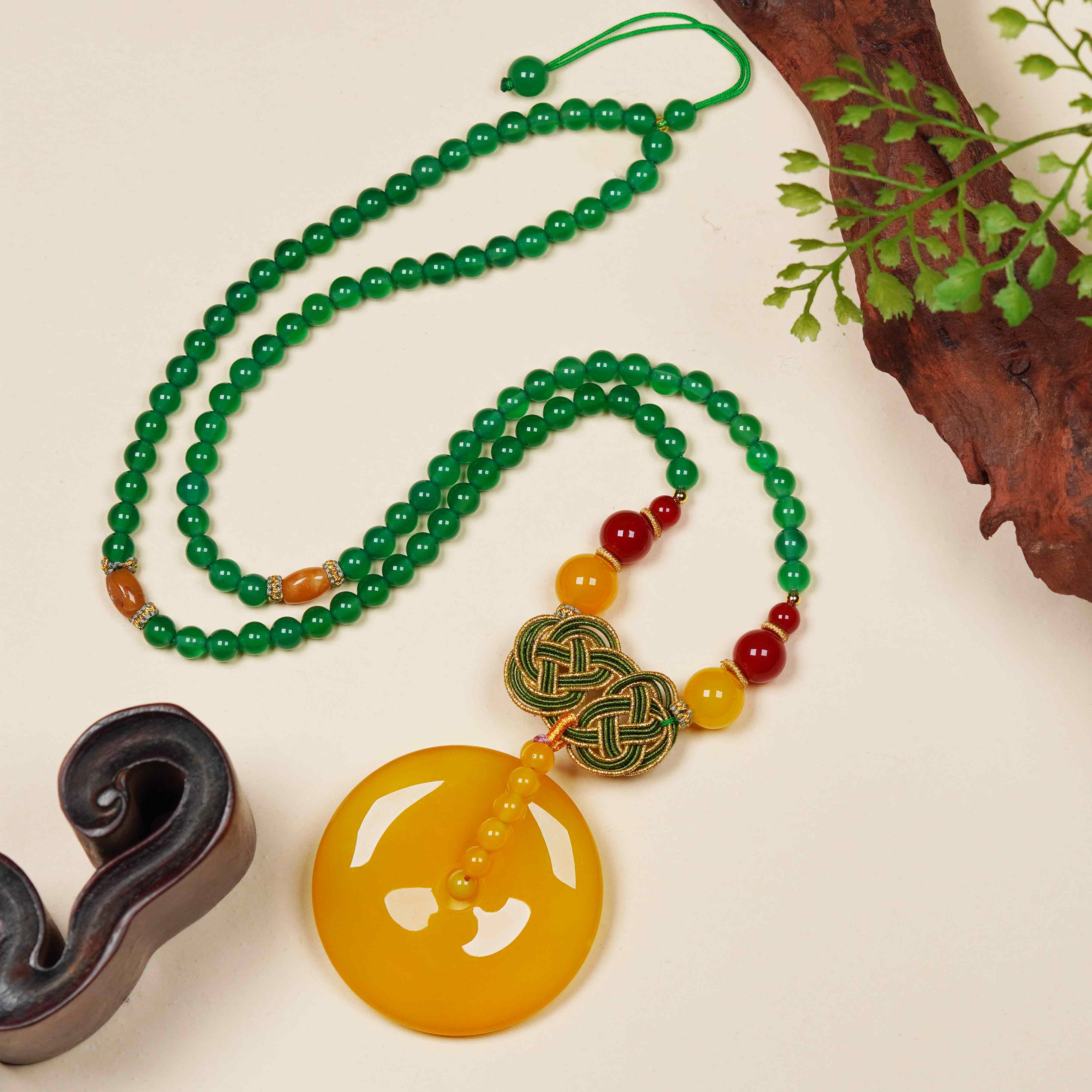 天然玉石保真  时尚甄选款 中式复古珠串坠链PAK19 多样性发其一