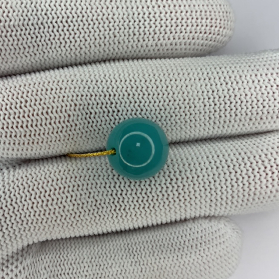 原矿绿松石圆珠12.8mm