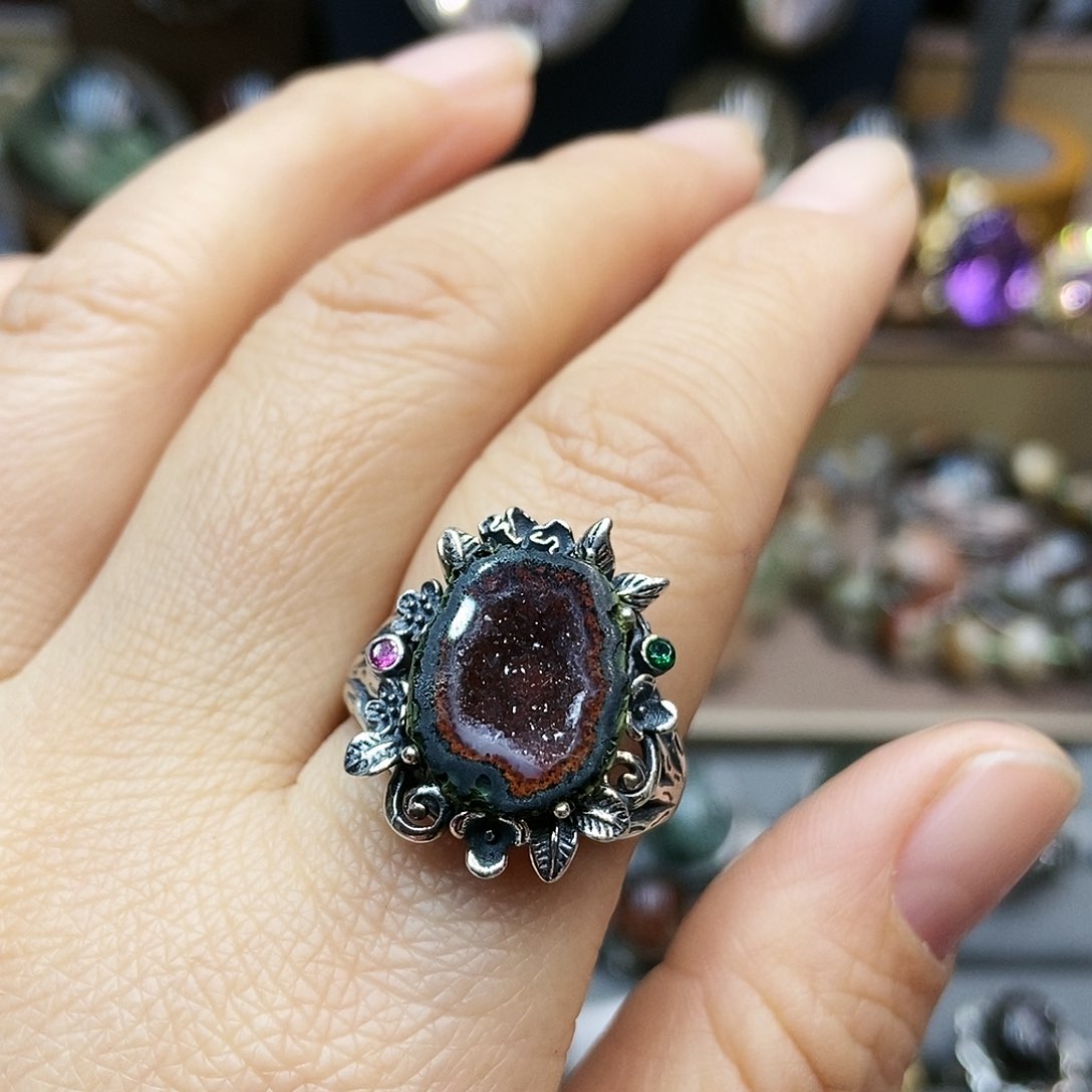 水晶戒指银S925镶嵌贩****e