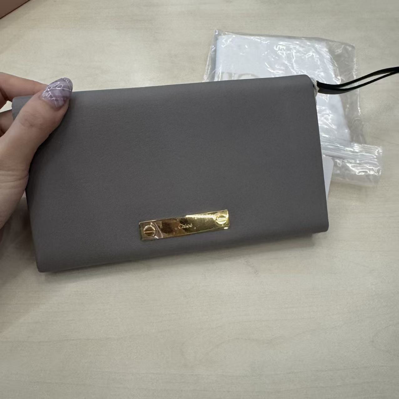 95新 Chloe/蔻依 蔻依灰色钱包03002/二奢包包