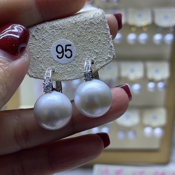 淡水珍珠耳饰银S925镶嵌