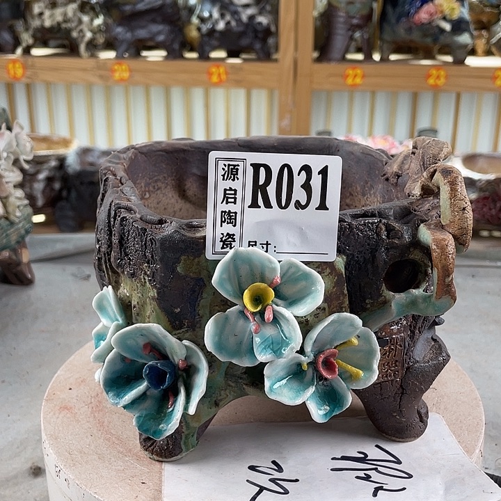 紫砂花盆景德镇陶瓷花盆031