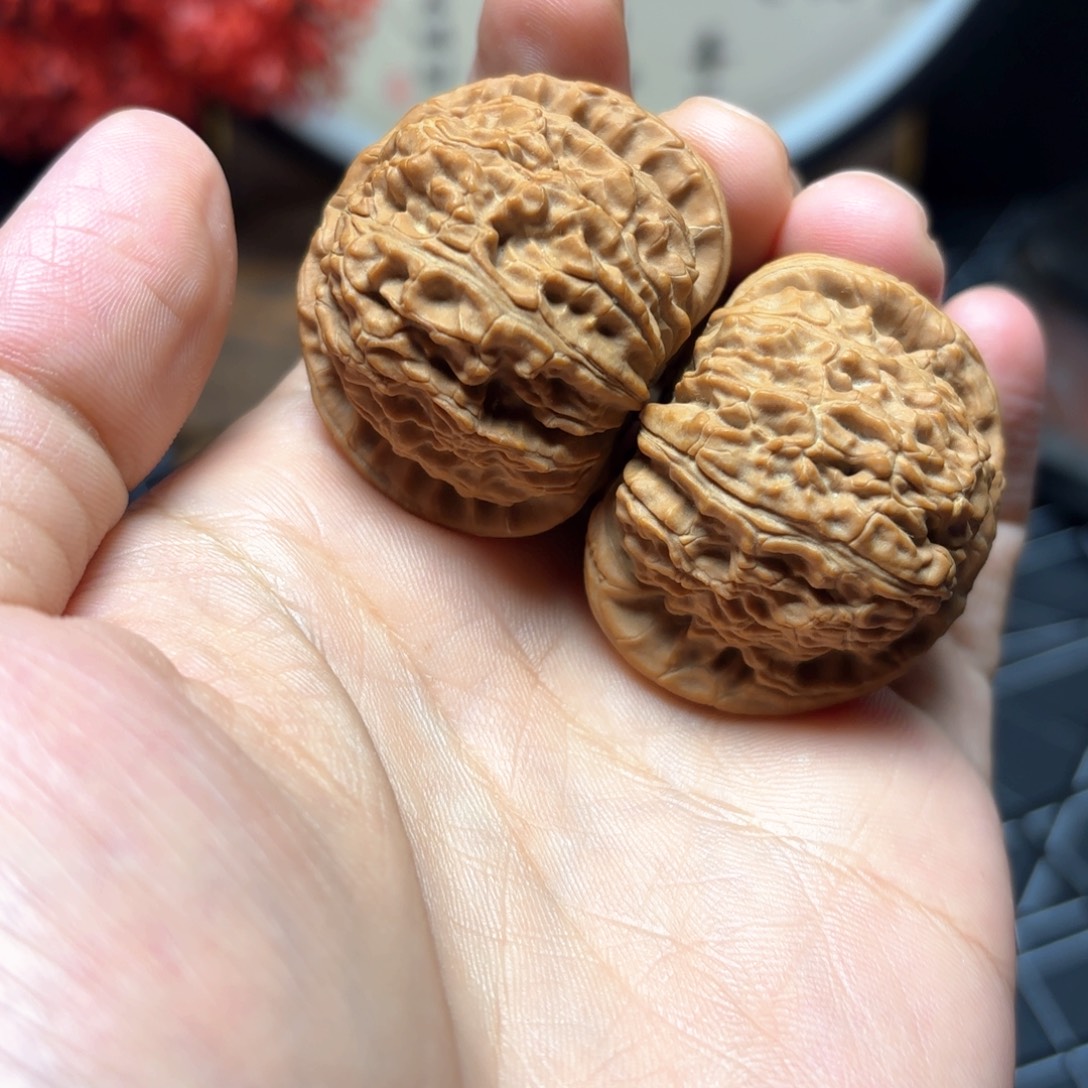 把件文玩核桃41尺全品球白