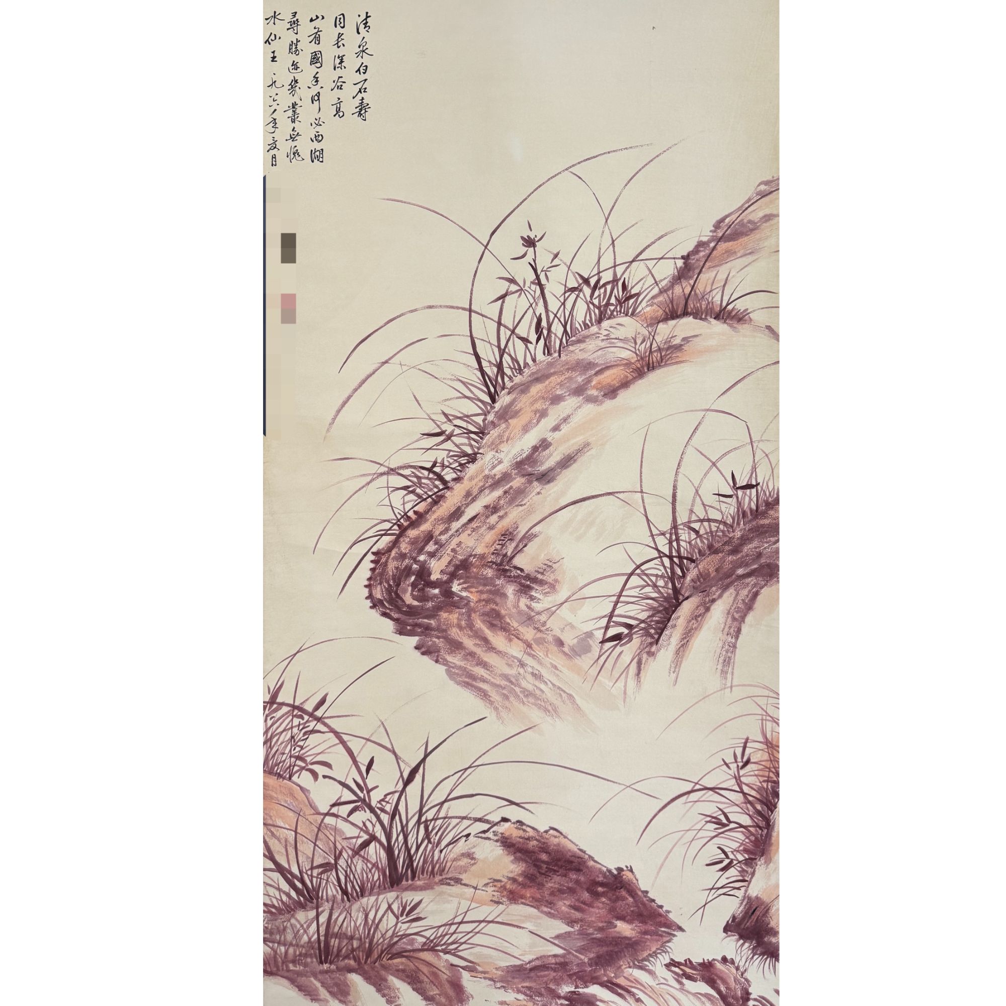 启G 款 墨竹图立轴 137X68约8.4平尺