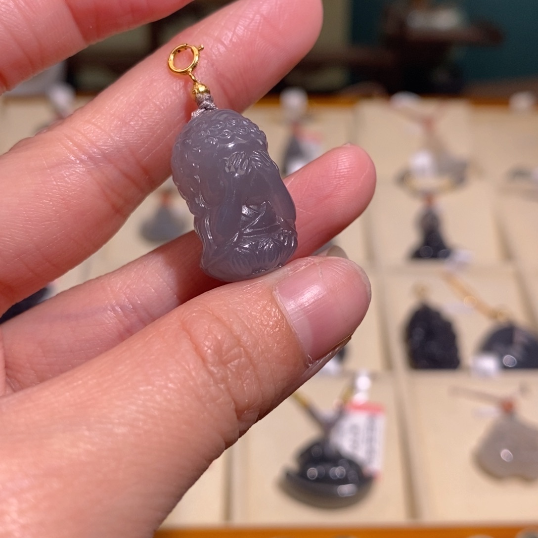 和田玉烟紫不看吊坠未镶嵌