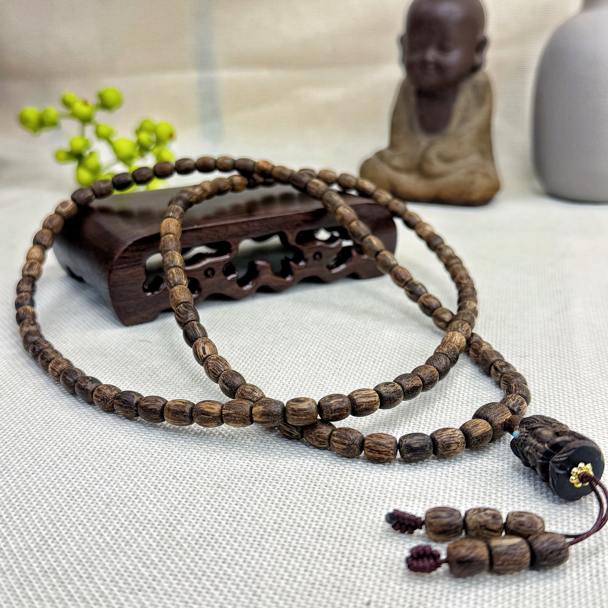 沉香【金腾香舍】海南黎母山沉香多圈项链 6mm左右