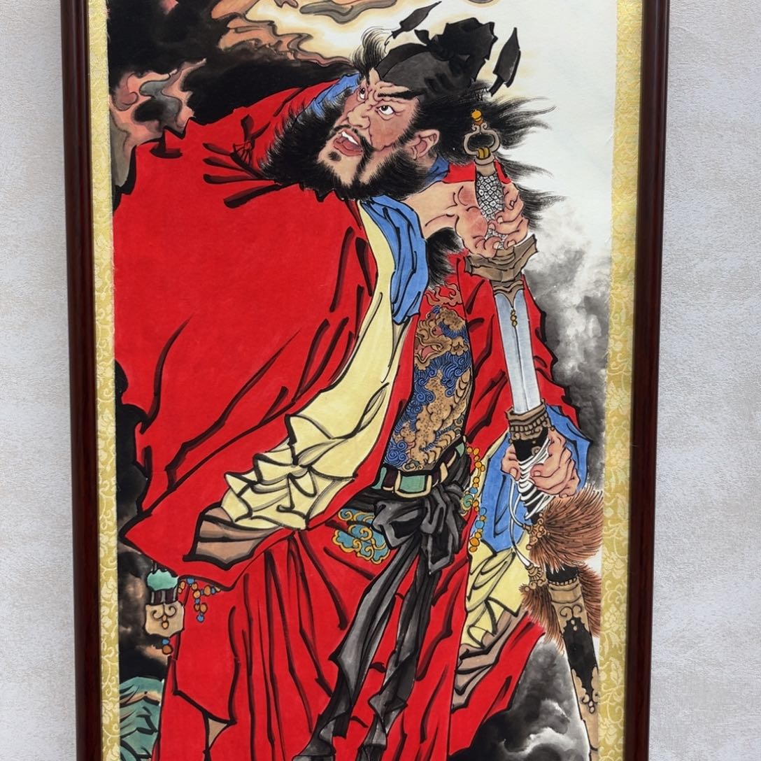 夜***星国画钟馗带框11111