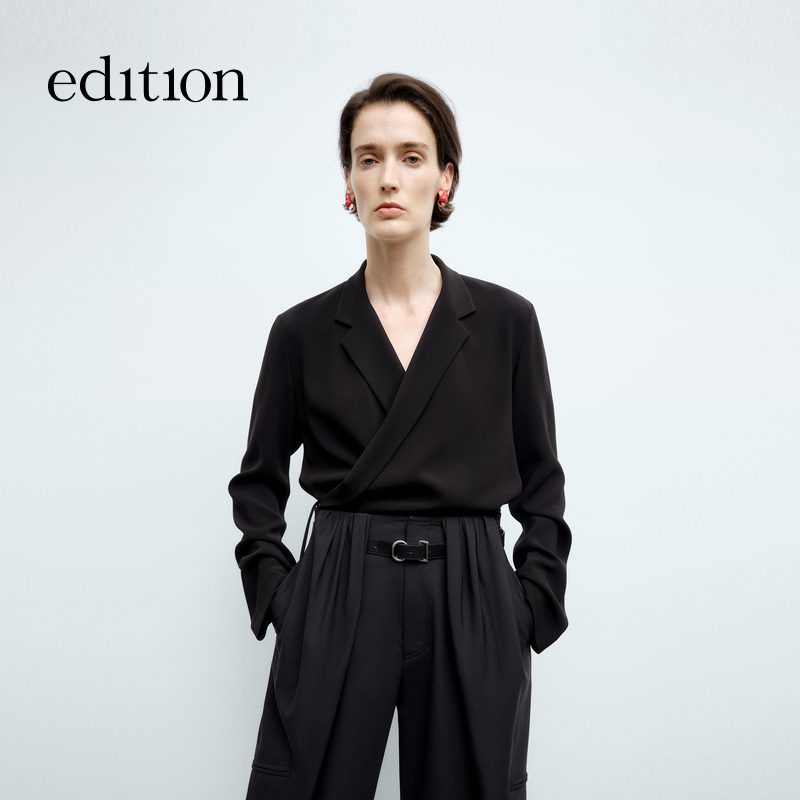 【商场同款】edition2025春季新款东方感醋酸西装外套#EBE1BLA004