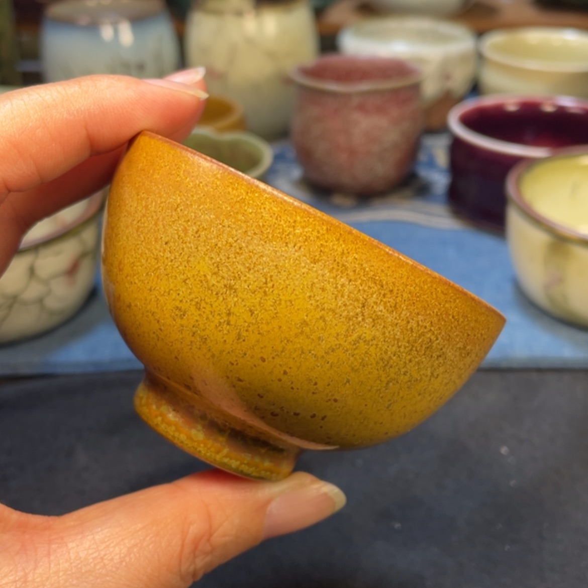 【闪购商品】摆件钧瓷手工黄金杯