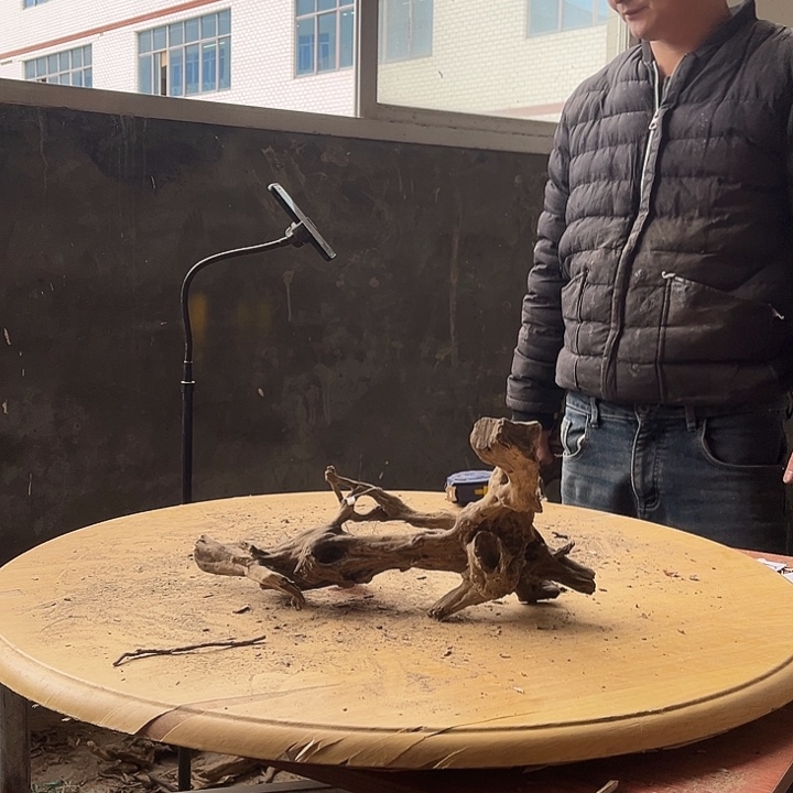 关***房木材鱼缸造景根雕摆件103