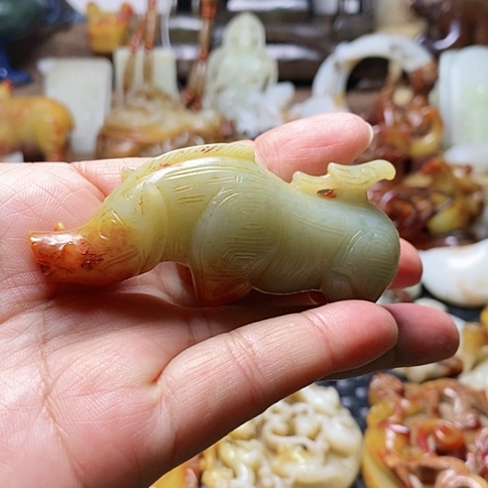 和田玉把件未镶嵌清*