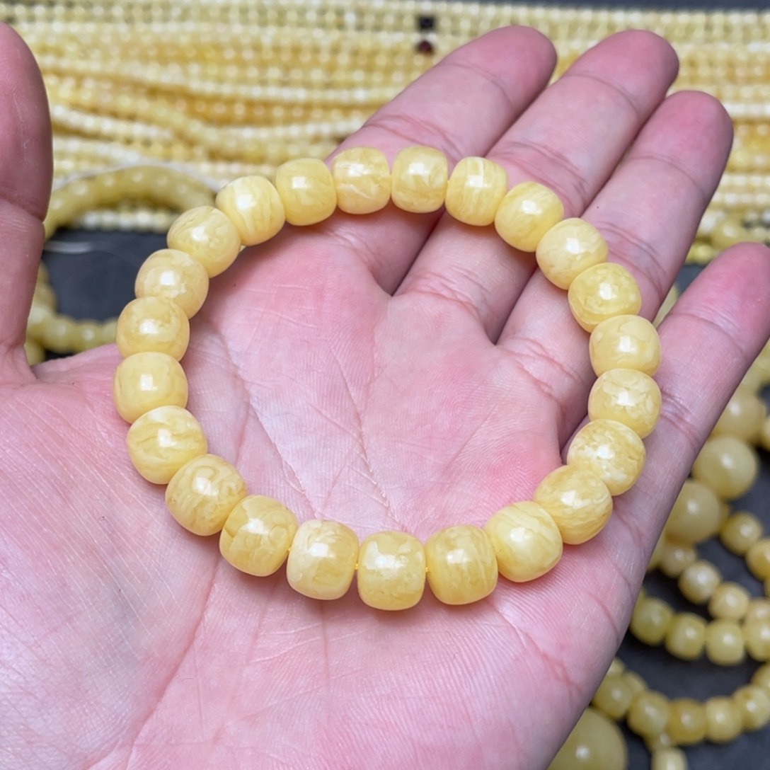 蜜蜡裸石未镶嵌蜜蜡手串10.2mm