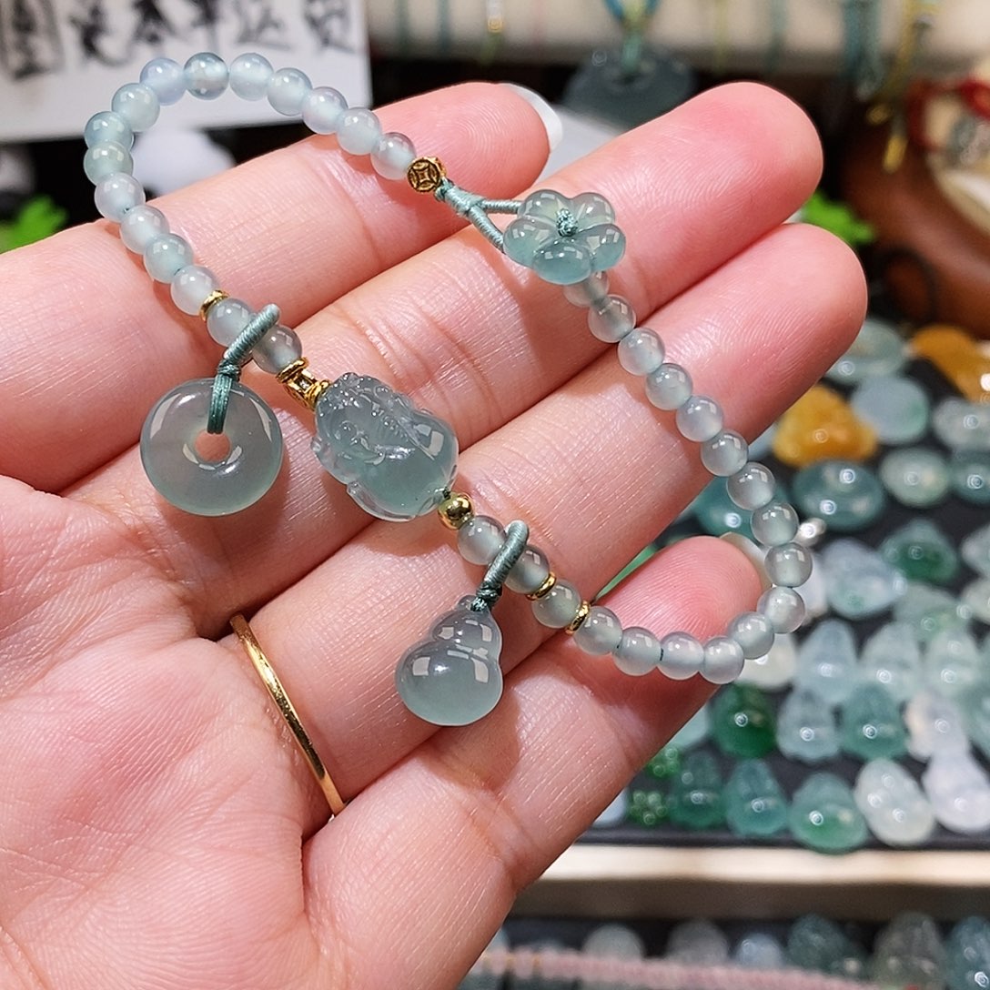 翡翠未镶嵌颈饰貔貅平安扣手链16